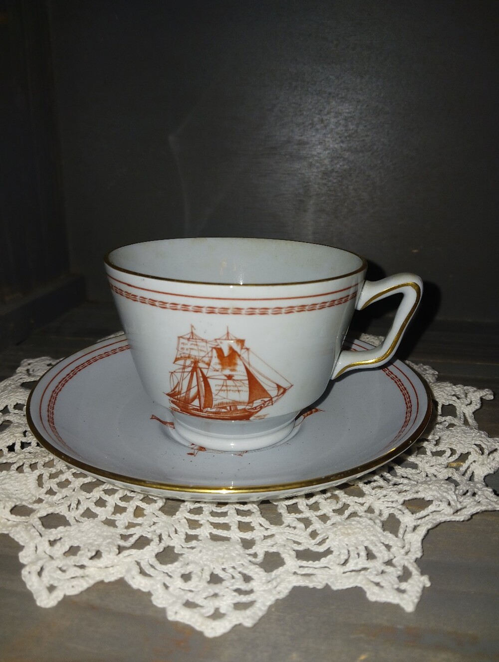 Porcelain Spode Tradewinds Teacup & Saucer Set